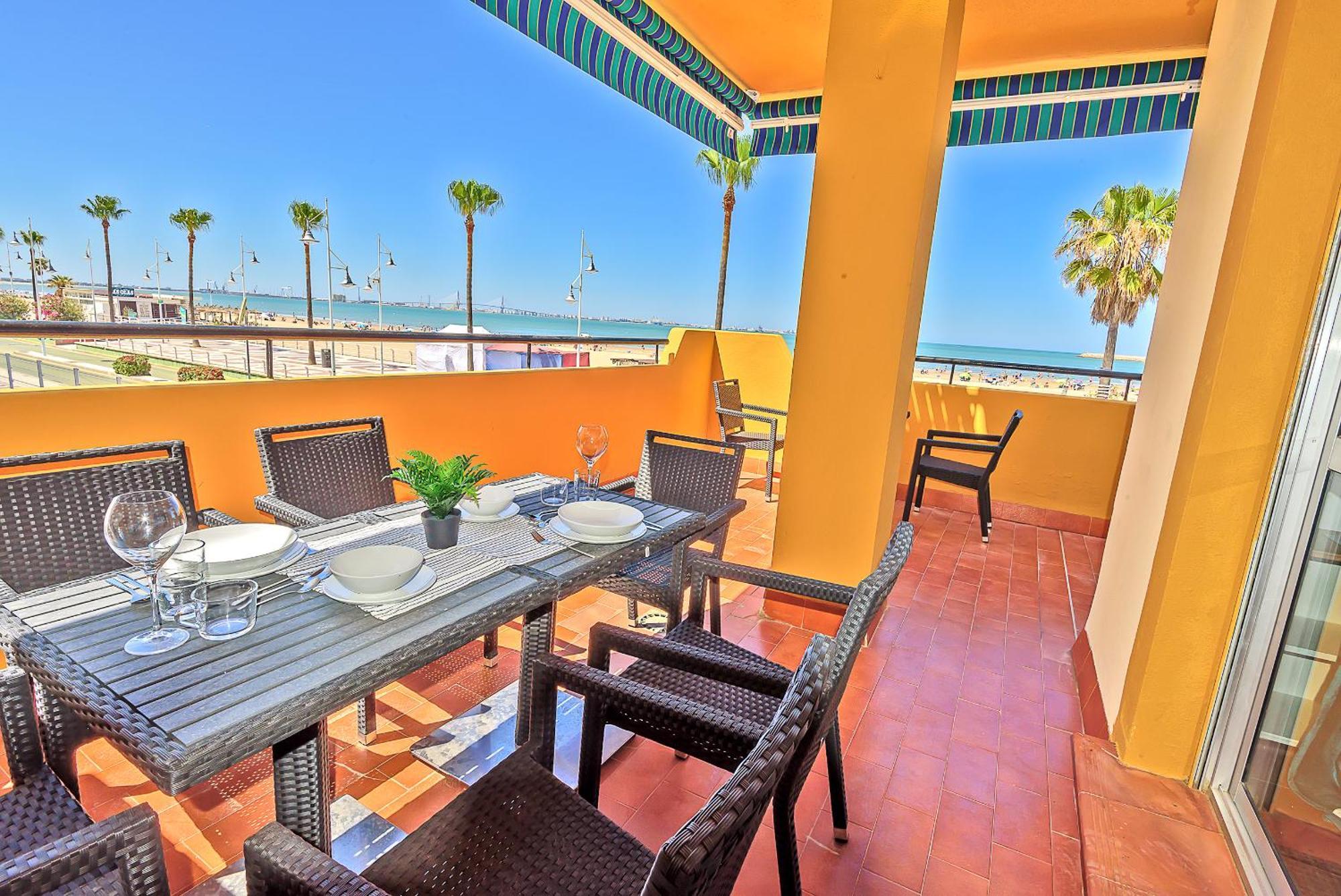 Beachfront Duplex 1ª Linea & Terraces Oceanfront Эль-Пуэрто-де-Санта-Мария Экстерьер фото
